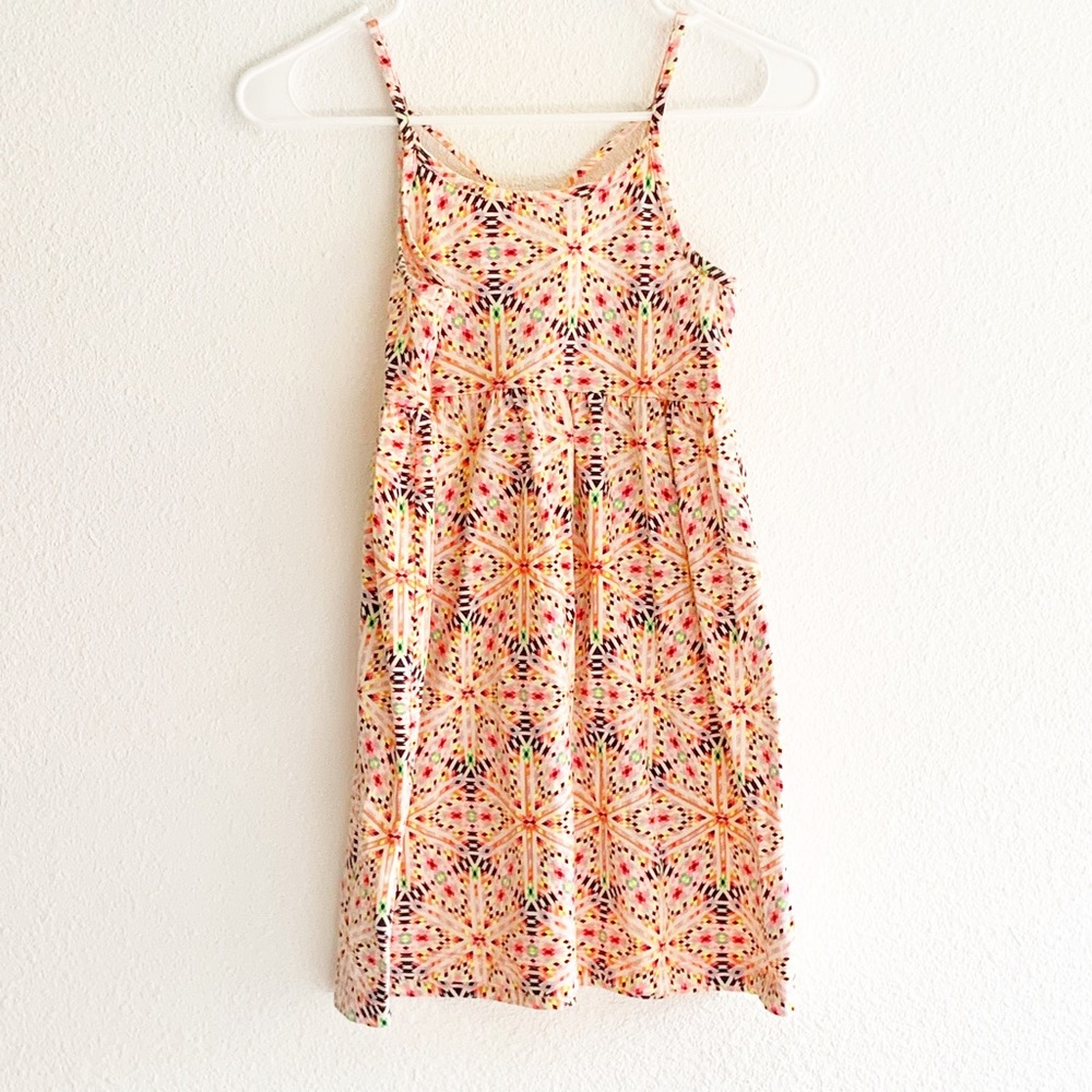 Girls Summer Dress Neon Mandala Pattern